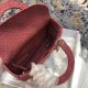 Dior Medium Lady D-Lite Bag In Mallow Rose Cannage Canvas