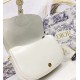 Dior Large Bobby Bag In White Calfskin