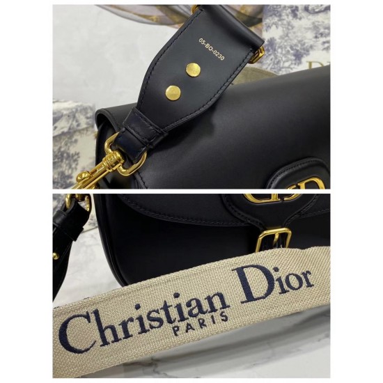 Dior Large Bobby Bag In Black Calfskin