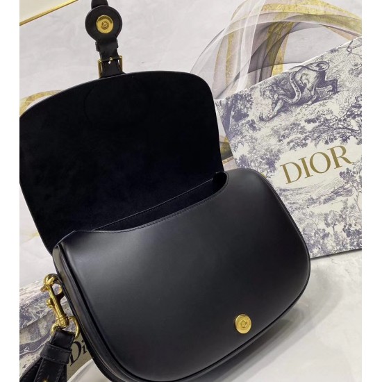 Dior Large Bobby Bag In Black Calfskin