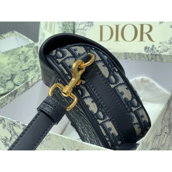 Dior Medium Bobby Bag In Blue Dior Oblique Canvas