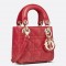 Dior Micro Lady Dior Bag In Red Cannage Lambskin