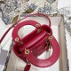 Dior Micro Lady Dior Bag In Red Cannage Lambskin