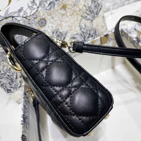 Dior Micro Lady Dior Bag In Black Cannage Lambskin