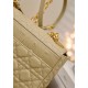 Dior Caro Medium Bag In Beige Cannage Calfskin