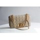 Dior Large Caro Bag In Beige Cannage Calfskin