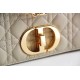 Dior Large Caro Bag In Beige Cannage Calfskin