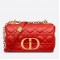 Dior Small Caro Bag In Red Cannage Calfskin