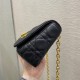 Dior Small Caro Bag In Black Cannage Calfskin