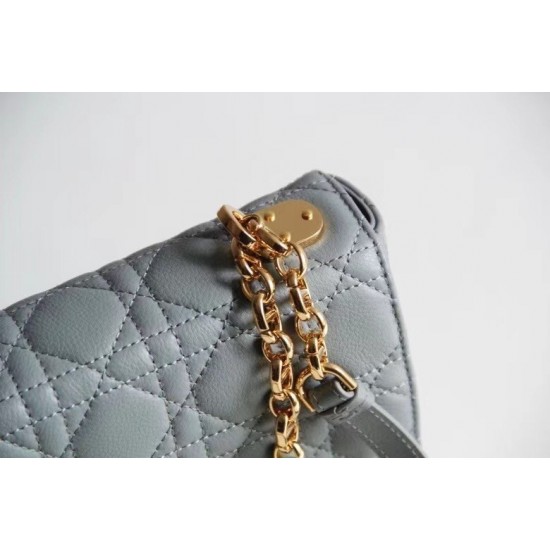 Dior Small Caro Bag In Cloud Blue Cannage Calfskin