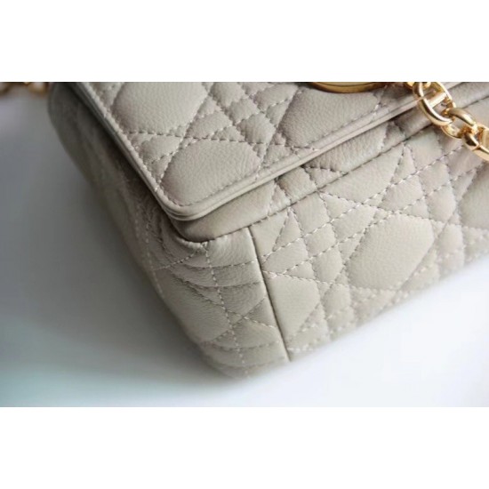 Dior Small Caro Bag In Beige Cannage Calfskin