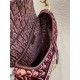 Dior Saddle Bag In Burgundy Dior Oblique Embroidered Velvet