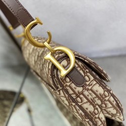 Dior Saddle Bag In Brown Dior Oblique Jacquard