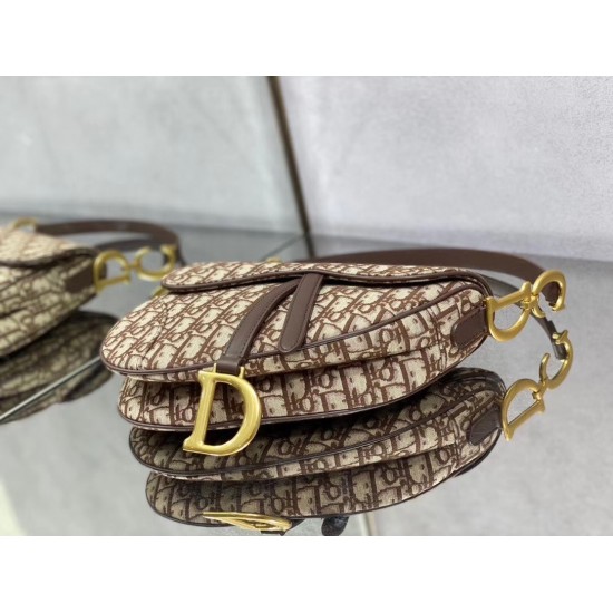 Dior Saddle Bag In Brown Dior Oblique Jacquard