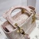 Dior Medium Lady D-Lite Bag In Pink Toile de Jouy Embroidery