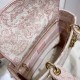 Dior Medium Lady D-Lite Bag In Pink Toile de Jouy Embroidery