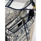 Dior Saddle Bag In Blue Toile de Jouy Embroidery