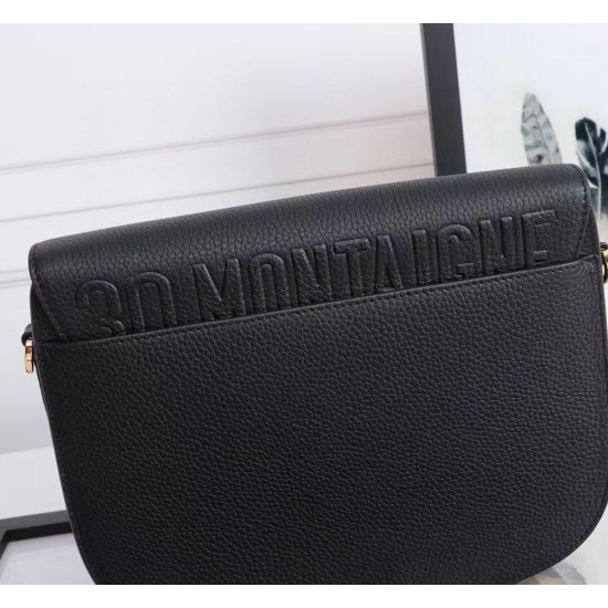 Dior Large Bobby Bag In Black Grained Calfskin