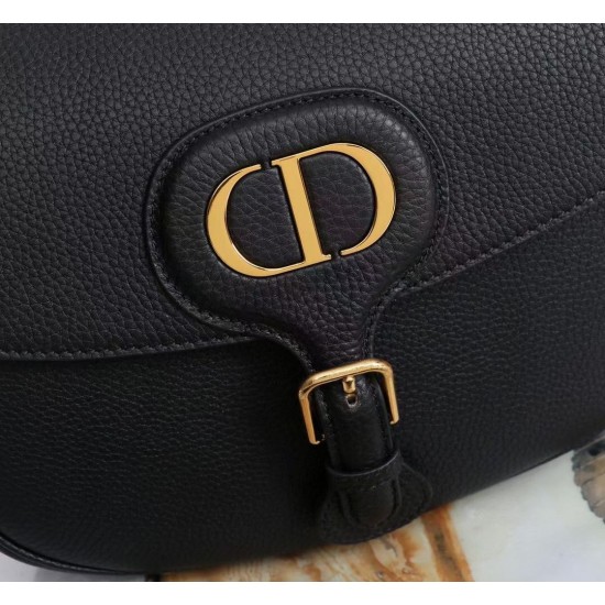 Dior Large Bobby Bag In Black Grained Calfskin