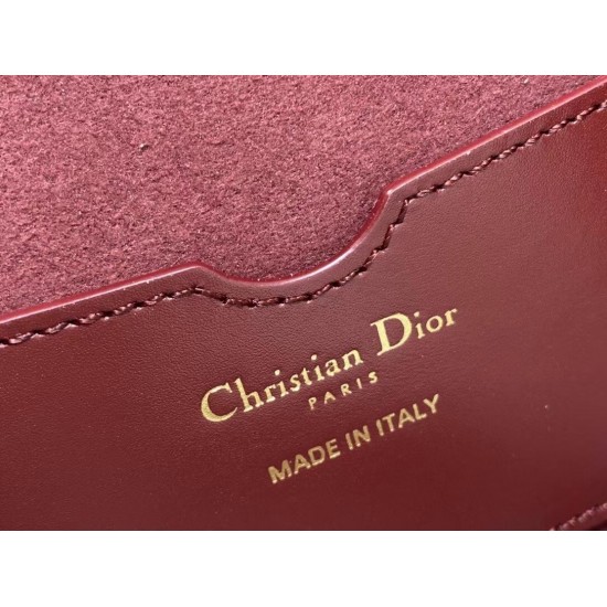 Dior Medium Bobby Bag In Bordeaux Calfskin