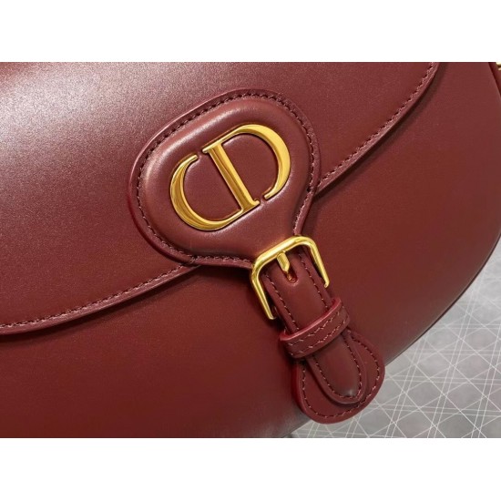 Dior Medium Bobby Bag In Bordeaux Calfskin