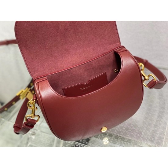 Dior Medium Bobby Bag In Bordeaux Calfskin