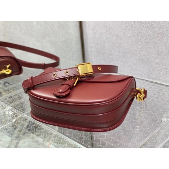 Dior Medium Bobby Bag In Bordeaux Calfskin