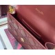 Dior Caro Belt Pouch with Chain In Bordeaux Calfskin