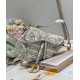 Dior Saddle Bag In Grey Toile de Jouy Embroidery