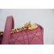 Dior Micro Caro Bag In Pink Cannage Calfskin