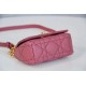 Dior Micro Caro Bag In Pink Cannage Calfskin