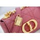 Dior Micro Caro Bag In Pink Cannage Calfskin