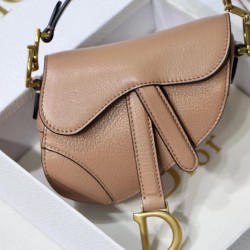 Dior Micro Saddle Bag In Poudre Goatskin