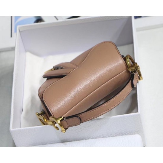 Dior Micro Saddle Bag In Poudre Goatskin