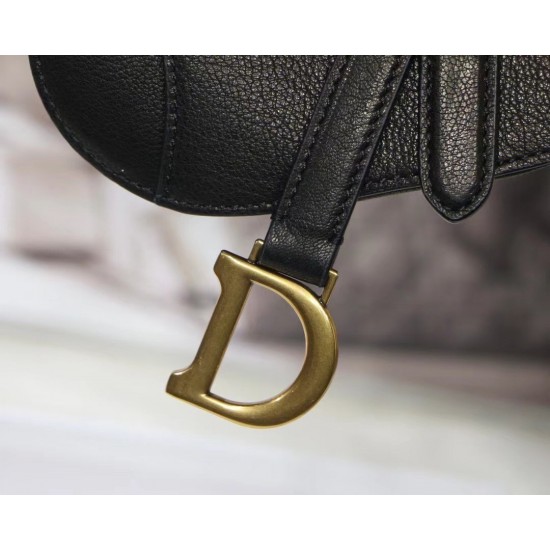 Dior Micro Saddle Bag In Black Goatskin