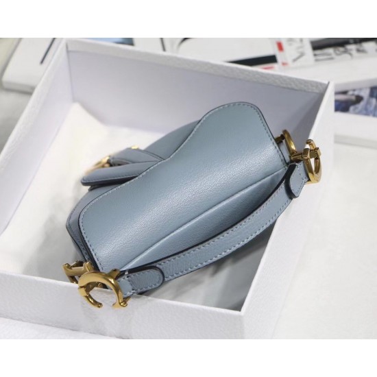 Dior Micro Saddle Bag In Cloud Blue Goatskin