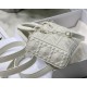 Dior Lady D-Joy Bag In White Calfskin with Diamond Motif