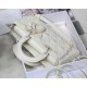 Dior Lady D-Joy Bag In White Calfskin with Diamond Motif