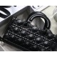 Dior Lady D-Joy Bag In Black Calfskin with Diamond Motif