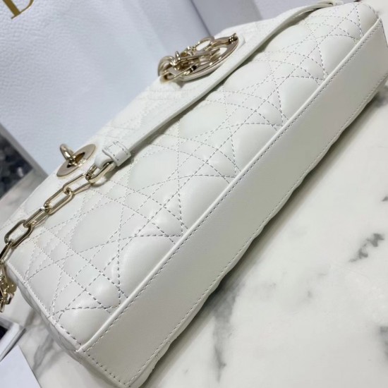 Dior Lady D-Joy Bag In White Cannage Lambskin