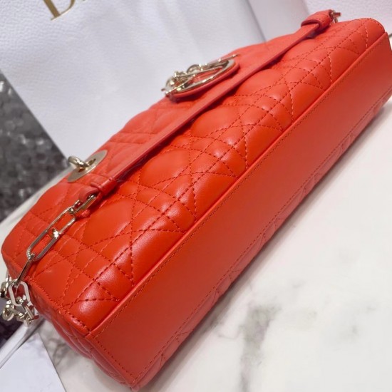 Dior Lady D-Joy Bag In Orange Cannage Lambskin