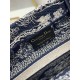 Dior New Small Book Tote In Blue Toile de Jouy Reverse Embroidery