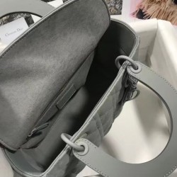 Dior Medium Lady Dior Bag In Grey Ultramatte Calfskin