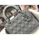 Dior Medium Lady Dior Bag In Grey Ultramatte Calfskin