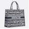 Dior Large Book Tote Bag In Blue Toile de Jouy Stripes Embroidery