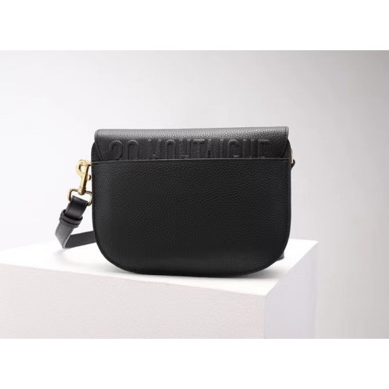 Dior Medium Bobby Bag In Black Grained Calfskin