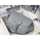 Dior Medium Bobby Bag In Grey Calfskin