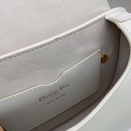 Dior Small Bobby Bag In White Calfskin