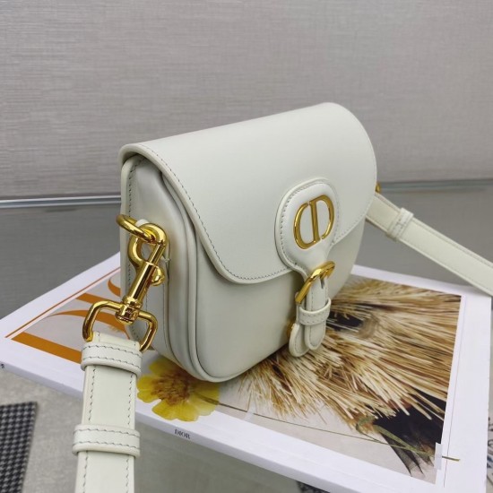 Dior Small Bobby Bag In White Calfskin