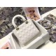 Dior Medium Lady Dior Bag In White Cannage Lambskin